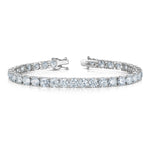 Load image into Gallery viewer, Tapered Four Prong Diamond Tennis Bracelet in White Gold