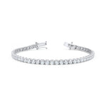 Load image into Gallery viewer, Straight Four Prong Diamond Tennis Bracelet in White Gold