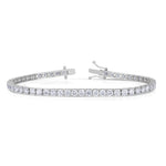 Load image into Gallery viewer, Tapered Four Prong Diamond Tennis Bracelet in White Gold
