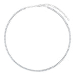 Load image into Gallery viewer, Round Diamond Choker Necklace with Adjustable Chain in White Gold