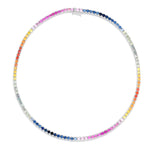 Load image into Gallery viewer, Rainbow Sapphire Choker Necklace in White Gold