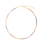 Load image into Gallery viewer, Rainbow Sapphire Choker Necklace with Adjustable Chain in Yellow Gold