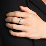 Load image into Gallery viewer, 0.85 Carat Crossover Diamond Wedding Band