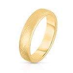 Load image into Gallery viewer, 18K Yellow Gold Wedding Band 5mm with Mixed Brush Finish
