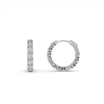 Load image into Gallery viewer, 4.15 Carat Round Diamond Hoop Earrings with .80 Inch Drop