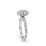 Load image into Gallery viewer, 2.02 Carat Seamless Halo Round Diamond Engagement Ring in Platinum