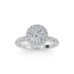 Load image into Gallery viewer, 2.02 Carat Seamless Halo Round Diamond Engagement Ring in Platinum