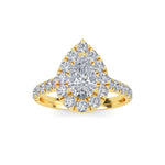 Load image into Gallery viewer, 1.75 Carat Pear Shape Halo Diamond Engagement Ring GIA H/SI1