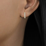 Load image into Gallery viewer, 4.15 Carat Round Diamond Hoop Earrings with .80 Inch Drop