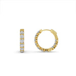 Load image into Gallery viewer, 4.15 Carat Round Diamond Hoop Earrings with .80 Inch Drop