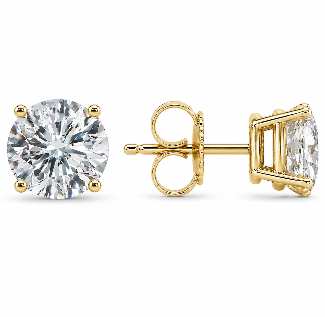 1.00 Carat Diamond Stud Earrings IGI Certified D VS1 Round Brilliant – Martini or Basket Setting