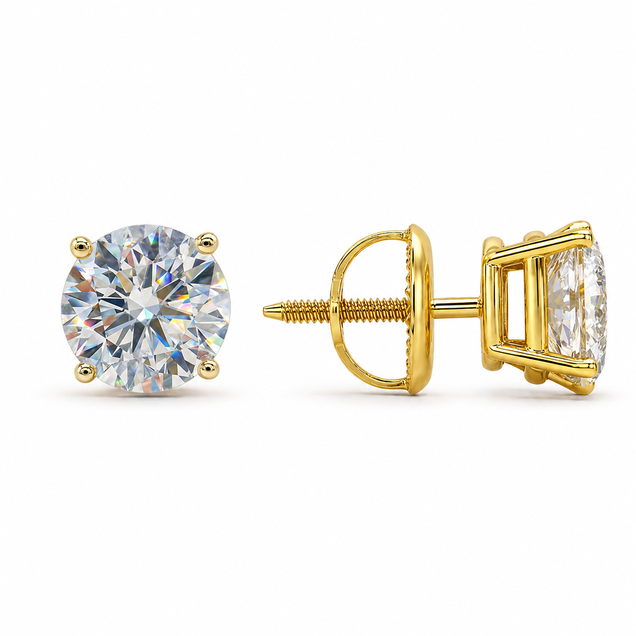 1.00 Carat Diamond Stud Earrings IGI Certified D VS1 Round Brilliant – Martini or Basket Setting