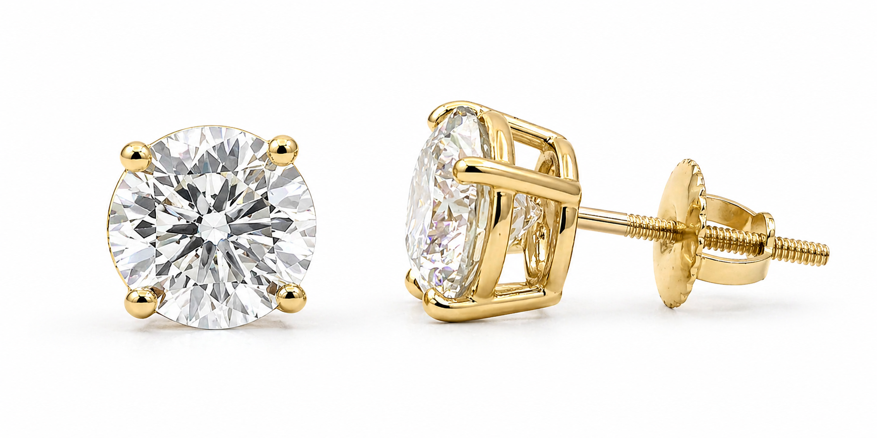 6.00 Carat  Lab Grown Diamond Stud Earrings – IGI Certified D VS1 Round Brilliant | Martini or Basket Setting