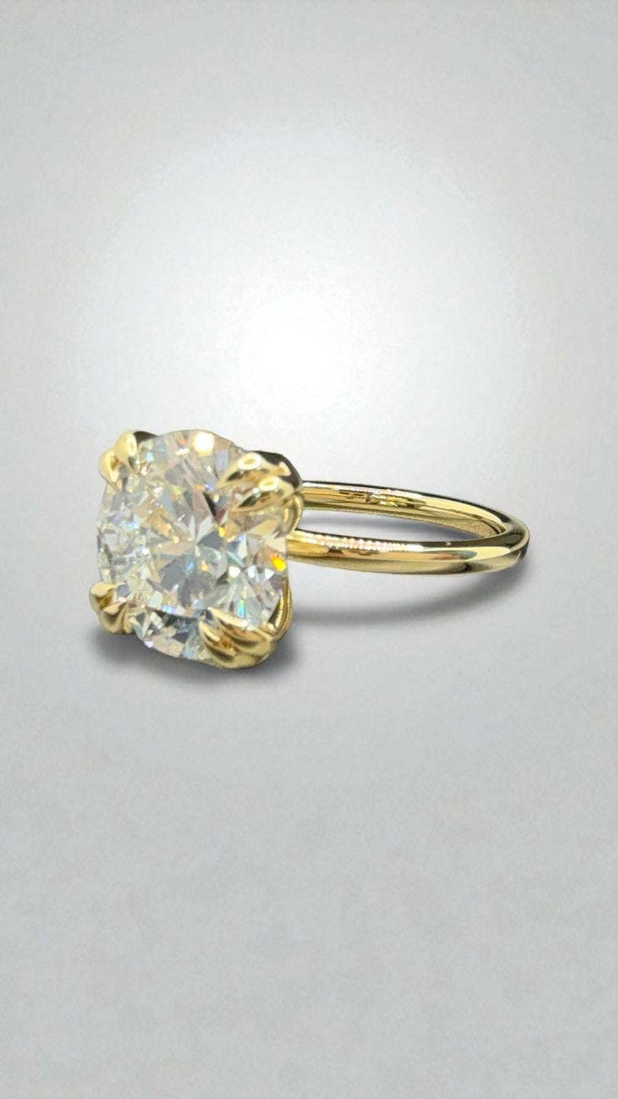3.00 Ct D VS1 Round Lab Grown Diamond Ring 14k Gold IGI Certified GIA Authentic