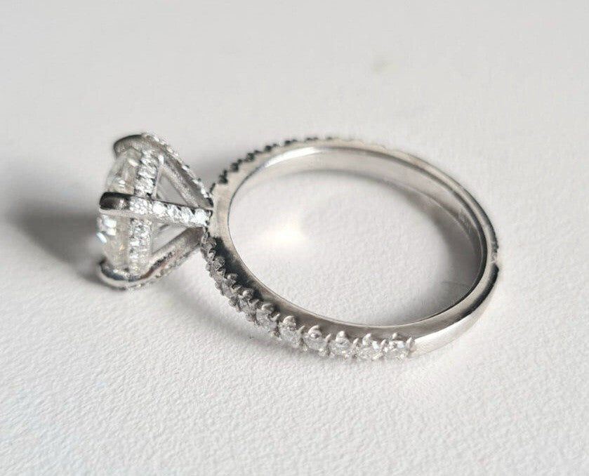 5.45 Carat Round Diamond Engagement Ring IGI Certified Lab Grown 14k White Gold