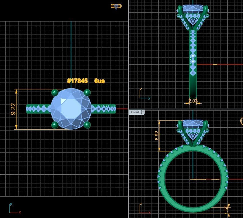 3.38 Carat Round Diamond Engagement Ring IGI Certified Lab Grown 14k White Gold