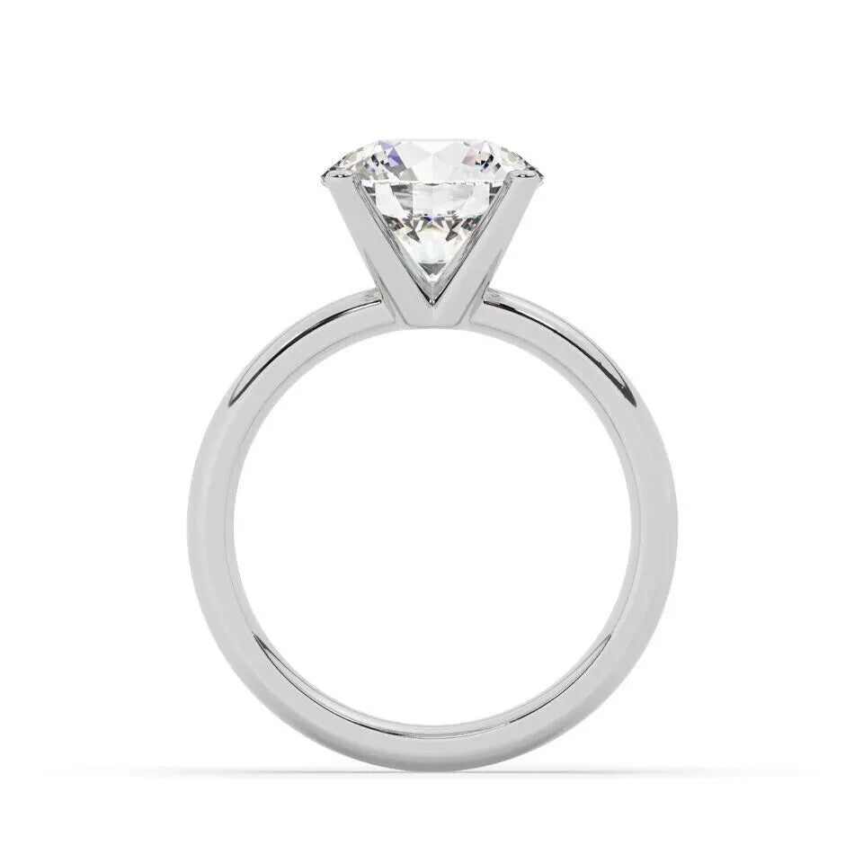 3.04 Ct G VS1 Round Solitaire 14k White Lab Grown Diamond Ring IGI Certified XXX