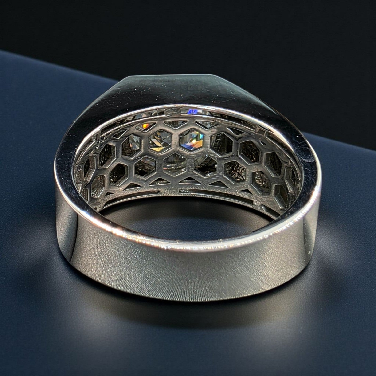 4.00 Ct D VVS2 Lab Grown Round Diamond Men's Ring 14k White IGI Certified