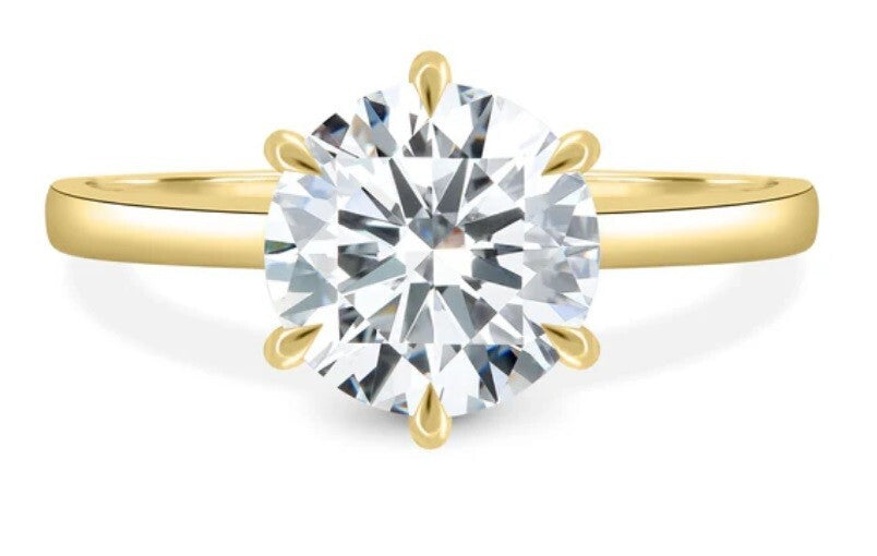 2.50 Ct G VS2 Lab Grown Diamond Engagement Ring 14k Yellow Gold IGI Certified
