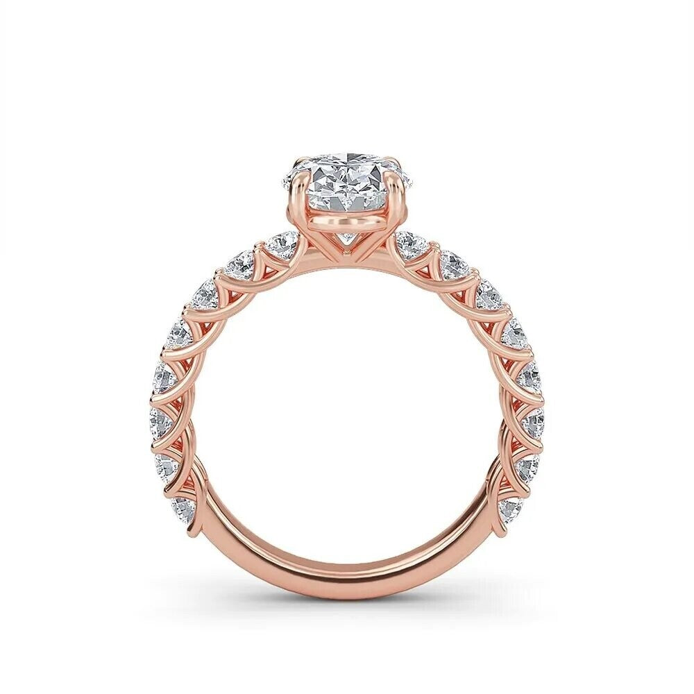 3.25 Carat Oval Diamond Ring Lab Grown Diamond IGI Certified