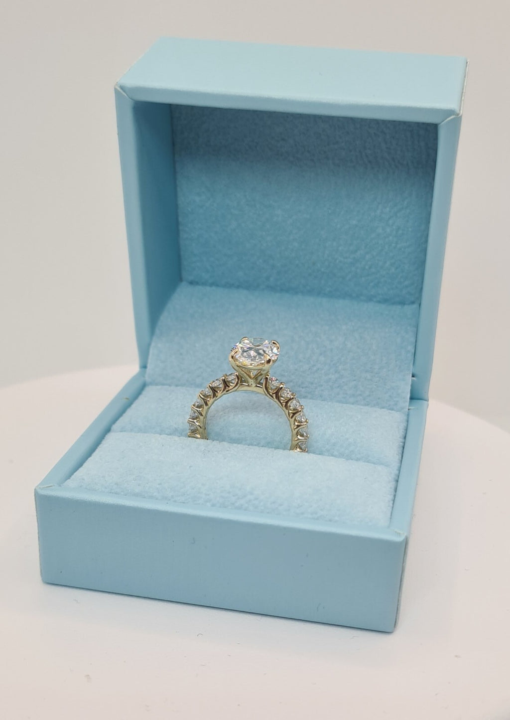 4.36 Ct F VS1 Carat Oval Lab Grown Diamond Ring IGI Certified 14k Yellow Gold