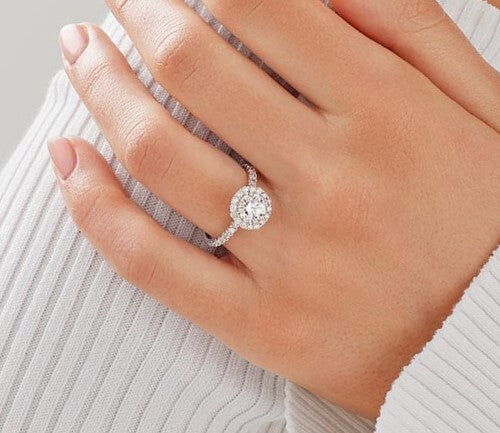 2.60 Carat Round Diamond Engagement Ring Halo IGI Certified Lab Grown