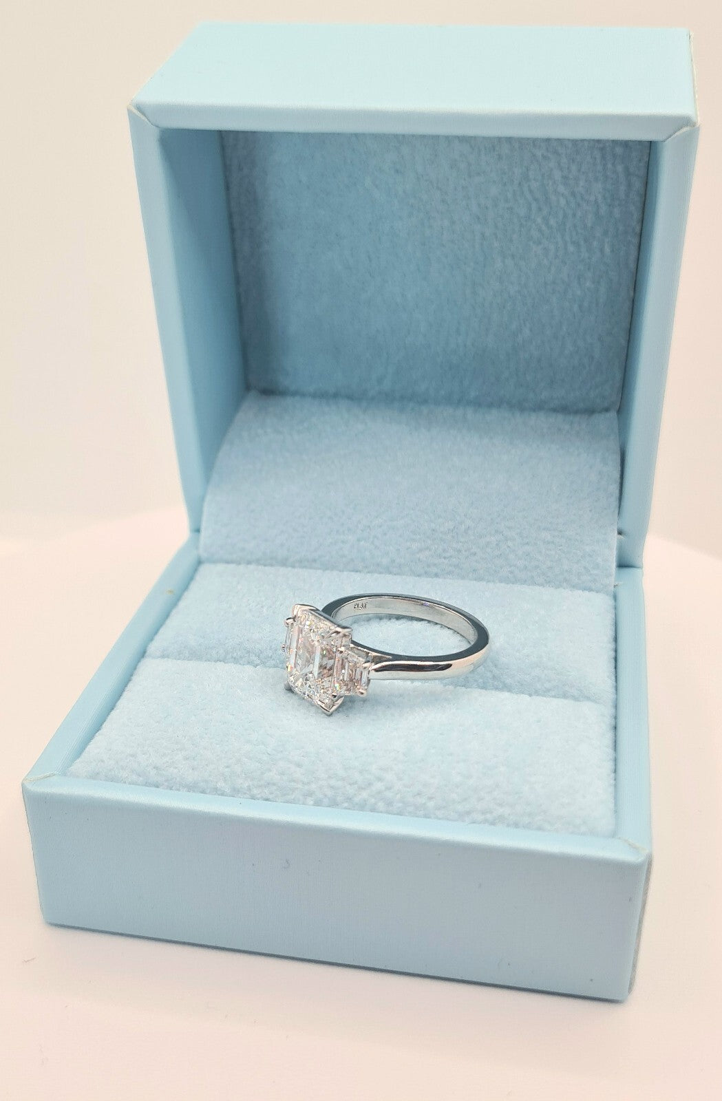 3.00 Carat Lab Grown Diamond 3 Stone Ring D VS1 IGI Certified Platinum