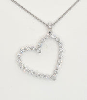 1.50 Carat Lab Grown Diamond Heart Pendant 14K Gold with Chain