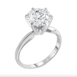 Load image into Gallery viewer, 1 Ct F VS Round Lab Grown Diamond Solitaire Ring Solid Platinum IGI Certified