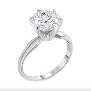 1 Ct F VS Round Lab Grown Diamond Solitaire Ring Solid Platinum IGI Certified