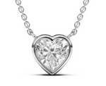 Load image into Gallery viewer, 1.00 Ct Heart Shape D VS1 Lab Grown Diamond Bezel Pendant 14k White IGI Certify