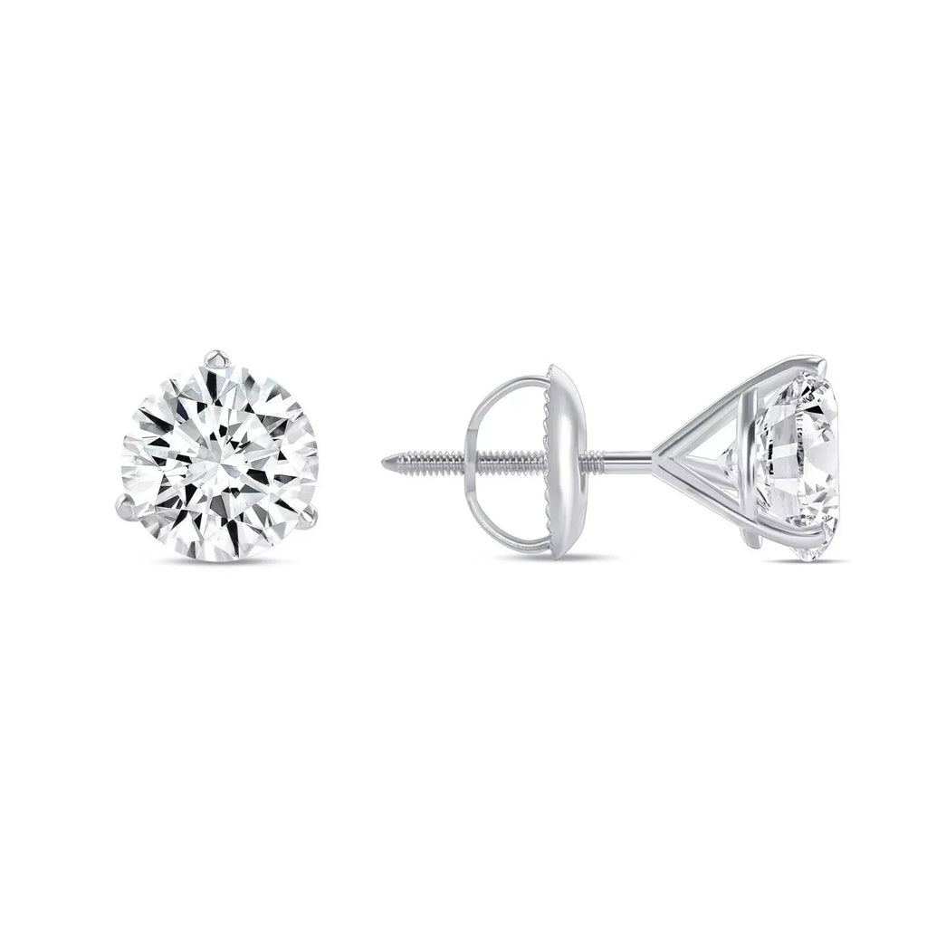 3.00 Ct D VS1 Lab Grown Diamond 3 Prong 14k White Gold IGI Certified Screw