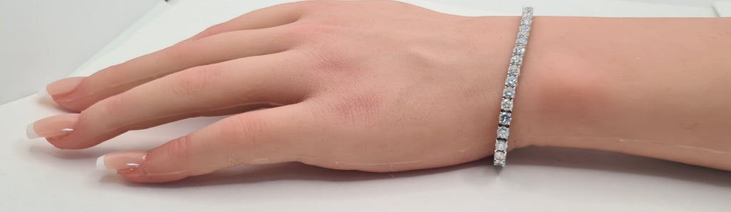 10.00 Ct TW Round Diamond 7" Tennis Bracelet 14k White Gold Lab Grown (EF/VS)