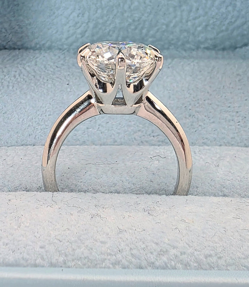 5.00 Ct G VS1 Round Solitaire Platinum Lab Grown Diamond Ring IGI Certified
