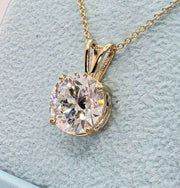 3.00 Ct D VS1 Lab Grown Diamond Solitaire Pendant 14k with Chain IGI Certified