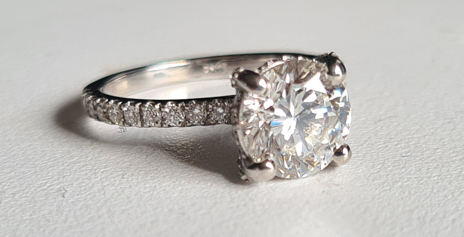 4.41 Carat Round Diamond Engagement Ring IGI Certified Lab Grown 14k White Gold