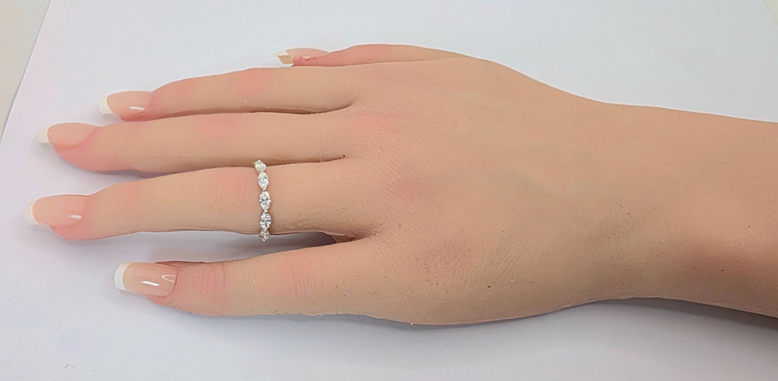 0.80-1.00 Carat Lab Grown Marquise Diamond Wedding Band 14kt Yellow Gold