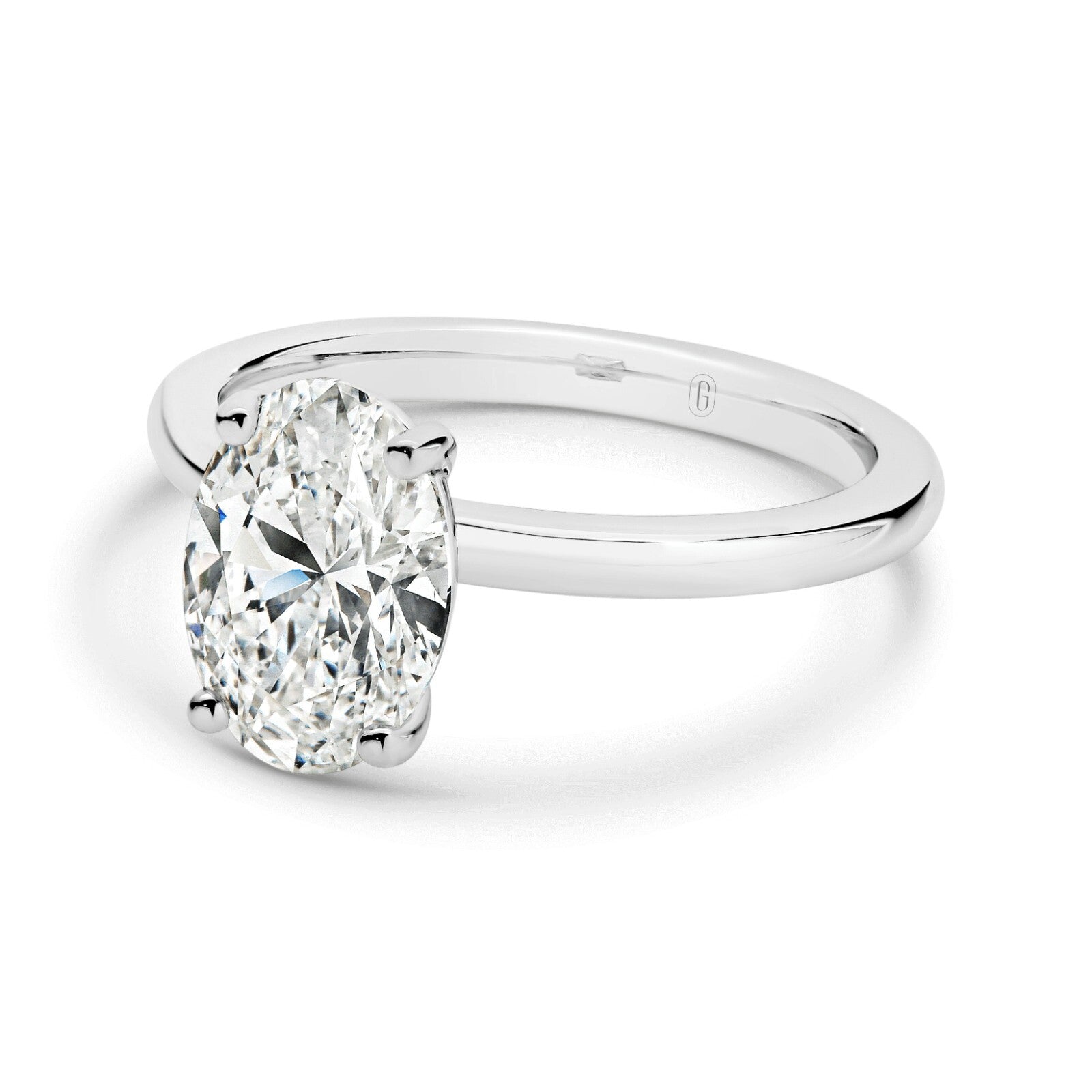 4.00 Ct Oval Diamond Ring Lab Grown Diamond IGI Certified 14k White Gold