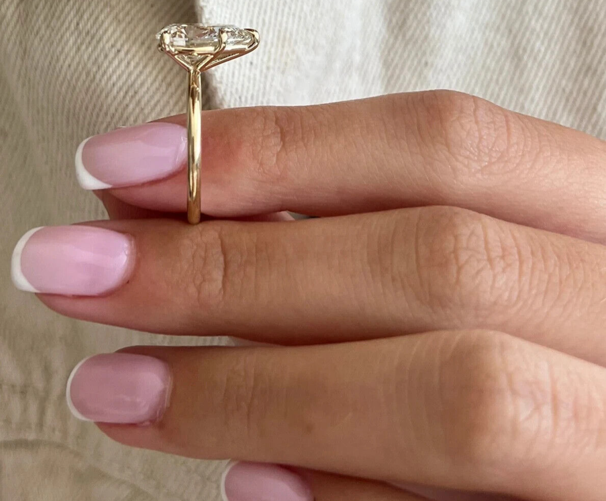 2.00 Ct  D VS1 Pear Shaped Lab Grown Diamond Engagement Ring 14k Yellow Gold