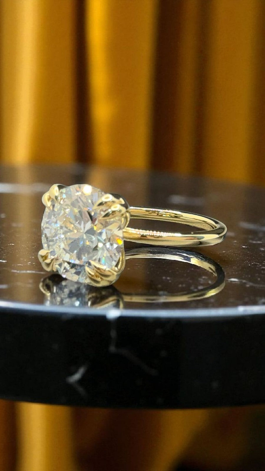 3.00 Ct D VS1 Round Lab Grown Diamond Ring 14k Gold IGI Certified GIA Authentic