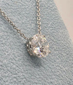 Load image into Gallery viewer, 2.00 Ct E VS1 Round Lab Grown Diamond Pendant 14k White Gold IGI Certified 20 "