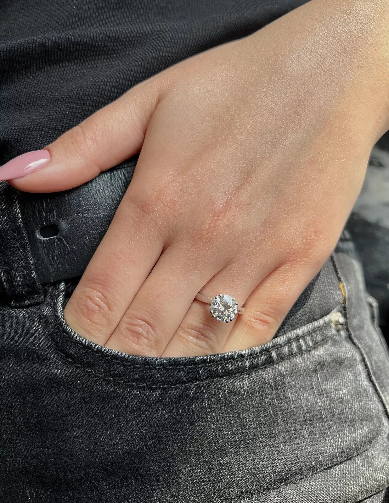 3 Carat E VS1 Lab Grown Diamond Engagement Ring 14k IGI Certified Free Shipping