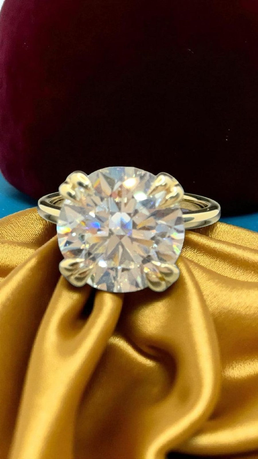 3.00 Ct D VS1 Round Lab Grown Diamond Ring 14k Gold IGI Certified GIA Authentic