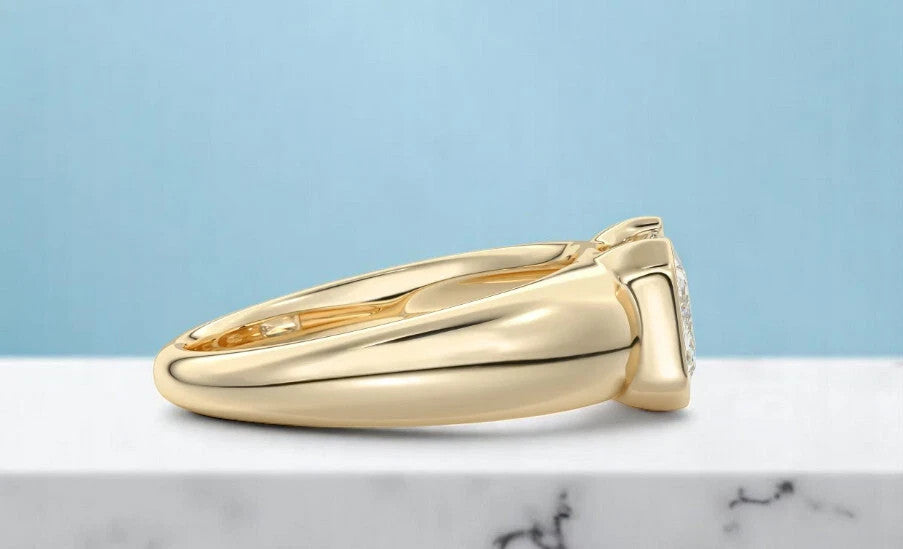 3.00 Ct IGI D VS1 Certified Emerald Cut Lab Grown Diamond Ring East West 14k