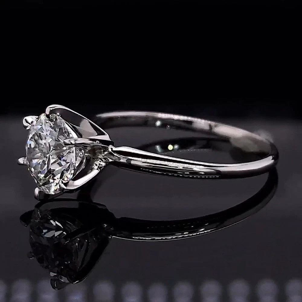 2.00 Ct D VS1 Round Solitaire Platinum Lab Grown Diamond Ring IGI Certified