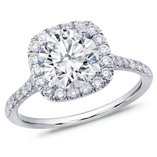 1.80 Ct D VS1 Round Diamond Engagement Ring IGI Certified Lab Grown 14k White