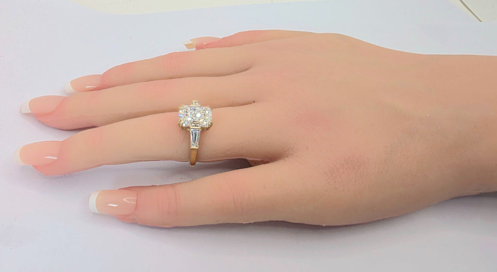 4.50 Ct E VS1 Radiant Lab Grown Diamond Ring IGI Certified 14k Yellow Gold