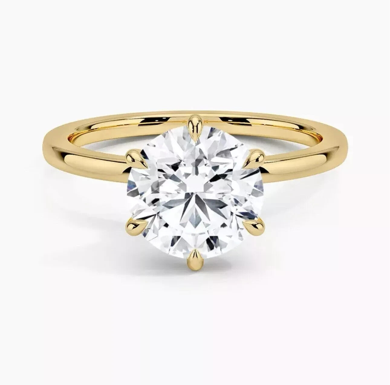 4.00 Carat F VS1 Lab Grown Diamond Ring 14k Yellow Gold IGI Certified