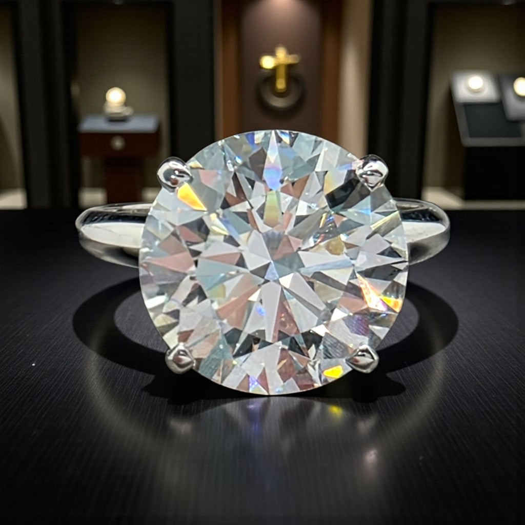 4.00 Ct D VS1 Round Solitaire Platinum Lab Grown Diamond Ring IGI Certified