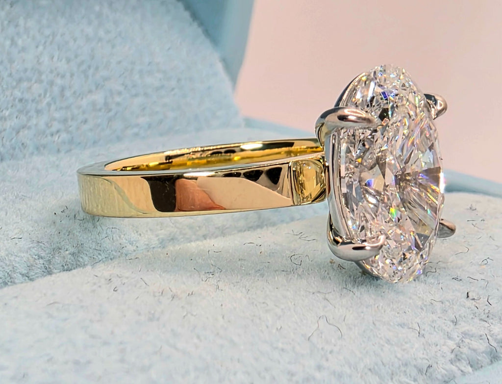 3.00 Ct D VS1 Solitaire Oval Lab Grown Diamond Ring IGI Certified 18k